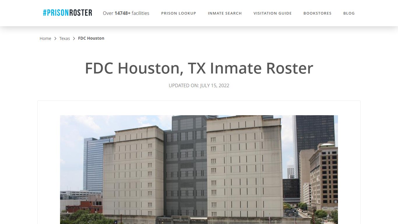FDC Houston, TX Inmate Roster - Nationwide Inmate Search